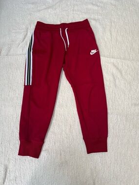 NIKE Sportswear Striped Joggers Size XL Red